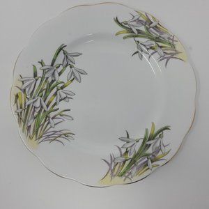 Vintage Royal Albert Snowdrop Plate Flowers of Month No. 1 of 12 England 8.5"